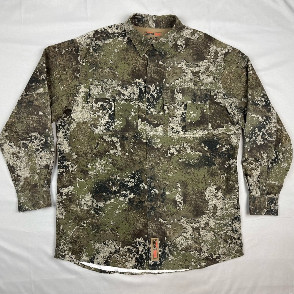 RedHead Mens Silent Hide Button Down Shirt XL Tall Strata Camo Long Sleeve A8